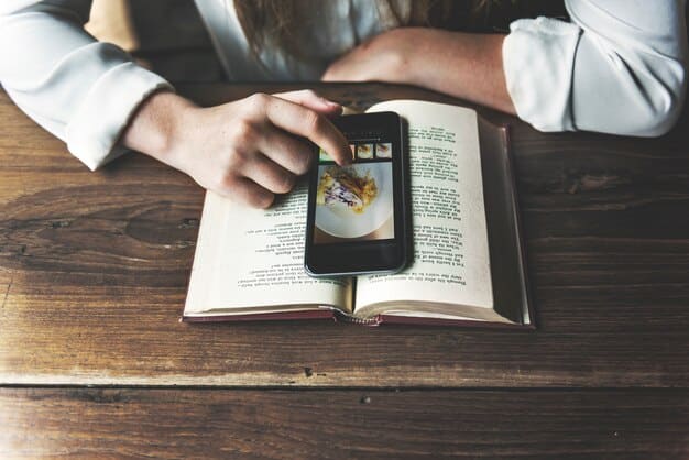 A person reading a book with a magnifying glass focusing on a quote from an editorial review. The scene should emphasize the analytical and critical nature of editorial reviews.