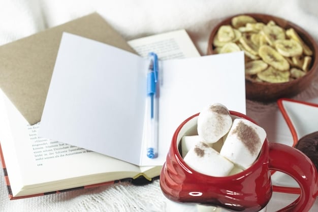 A close-up shot of a person writing in a journal with a pen, surrounded by books, a cup of coffee, and small decorative items related to writing and literature.