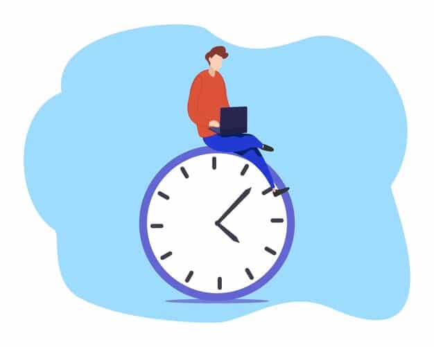 A clock showing a hand pointed firmly to a specific hour, with a red 