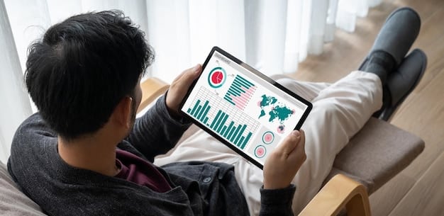 An author analyzing data dashboards on multiple screens, showing graphs and charts related to virtual tour engagement, website traffic, and book sales metrics.