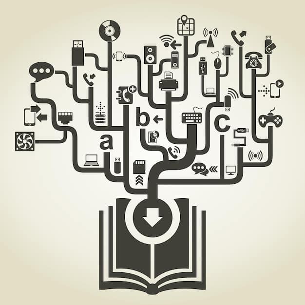 A digital mosaic of various e-reader and bookstore logos (e.g., Kindle, Nook, Kobo, Apple Books, Google Play Books) with a path winding through them, symbolizing diverse distribution channels.