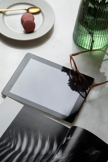 A sleek, modern author website displayed on a tablet, with a clear 