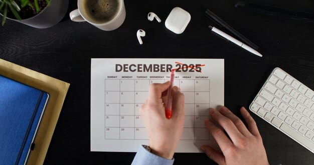 A close-up of a calendar with 