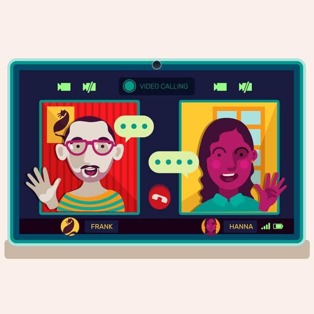 A split screen showing an author on one side interacting with a live chat feed on the other, representing a virtual book launch or Q&A session.