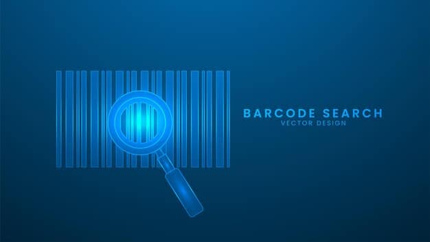 A magnifying glass hovering over various keywords, with search bars in the background, illustrating the concept of search engine optimization and digital discoverability.