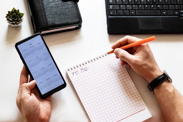 A person's hand highlighting a date on a digital calendar with a stylus, representing the precise tracking of submission deadlines.