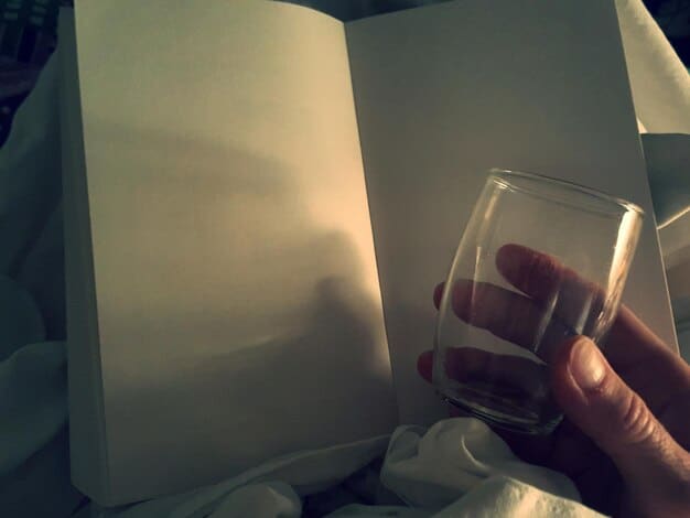 A person's hand holding a well-worn journal or diary, with blurred reflections of thoughts and memories subtly overlaid, conveying introspection and the act of writing personal narratives.