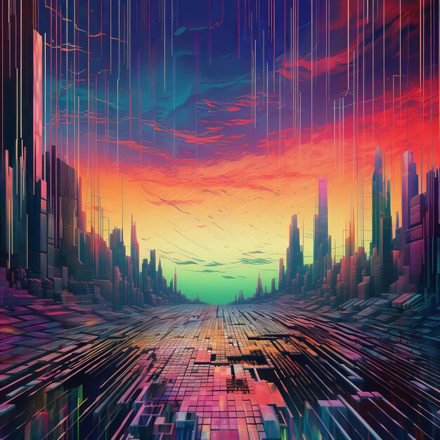 A detailed, stylized illustration of a modern city skyline at dusk, with subtle glowing elements or an unexpected, whimsical detail integrated into the urban landscape, hinting at a 