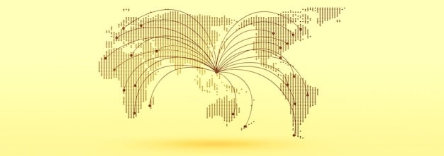 A detailed, artistic illustration of an interconnected global network, with lines extending from books and screens to various environmental components like trees, oceans, and renewable energy symbols, representing the spread of knowledge and solutions through narrative.