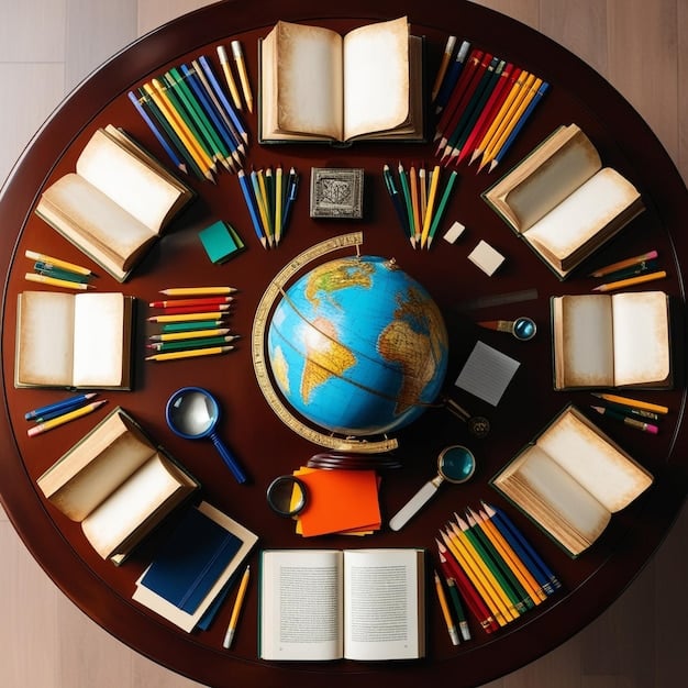 A circular arrangement of books representing diverse genres and authors, placed on a table with a cup of coffee. The books are intentionally arranged to symbolize inclusivity and a variety of reading options. The image helps illustrate the approach of Book Club Revival: How Diverse Picks Can Boost Membership by 25% in 2025.