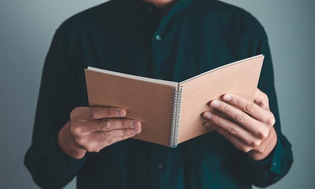 A person is holding an open book in their hands, with the pages slightly blurred and sunlight subtly highlighting the words. The image symbolizes the joy of reading and the quiet contemplation that books can inspire, showcasing the solution to Avoiding Book Club Burnout: 5 Strategies to Keep Discussions Fresh All Year.