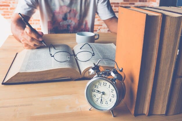 A person using a timer to track their reading progress, emphasizing focused reading sessions, and the importance of 'Book Club Time Management: How to Read More Books in Less Time'.