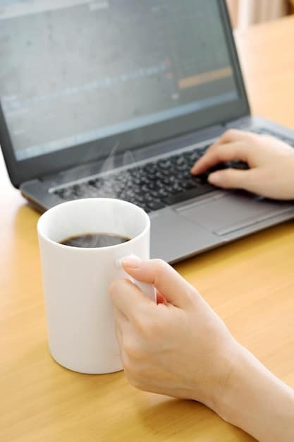 A close-up shot of a person's hands typing on a laptop, with a cup of coffee and a stack of books in the background, symbolizing the dedication and passion of indie authors. The composition is warm and inviting, suggesting the cozy atmosphere of reading and writing.