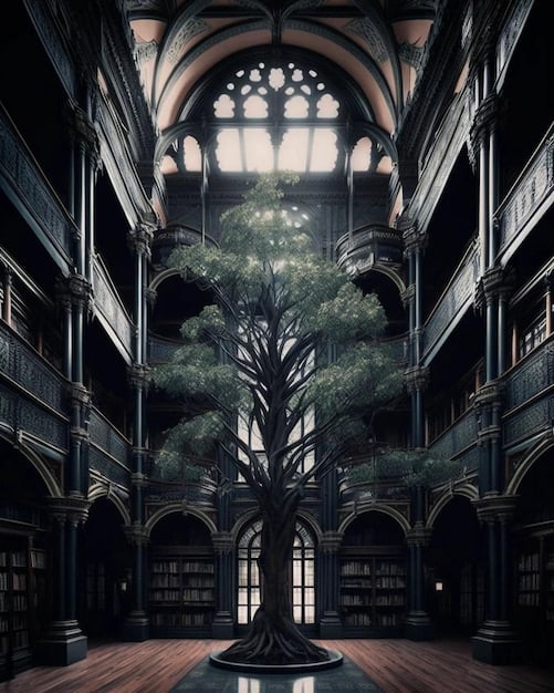 An image of a gothic university building with ivy climbing the walls, emphasizing the architectural aesthetics of Dark Academia.