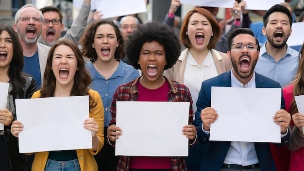 A diverse crowd of people participating in a peaceful protest, holding signs and banners advocating for positive change. The image should convey a sense of unity, determination, and the power of collective action. Inspired by The Rise of Hopepunk: Can Optimism and Activism Find a Place in Modern Storytelling?.