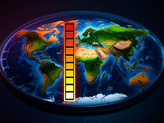 A graph showing rising global temperatures over the past century, overlaid with images of extreme weather events such as hurricanes, droughts, and floods. This visual representation connects scientific data with real-world environmental impacts related to Cli-Fi: Exploring the Intersection of Climate Change and Science Fiction.